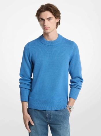 Michael Kors Mens Ribbed Wool Crewneck Sweater