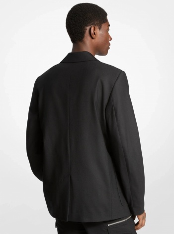 Michael Kors Mens Stretch Wool Flannel Double-Breasted Blazer