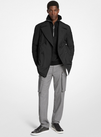 Michael Kors Mens Woven Peacoat