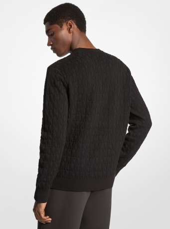 Michael Kors Mens Logo Jacquard Cotton Sweater
