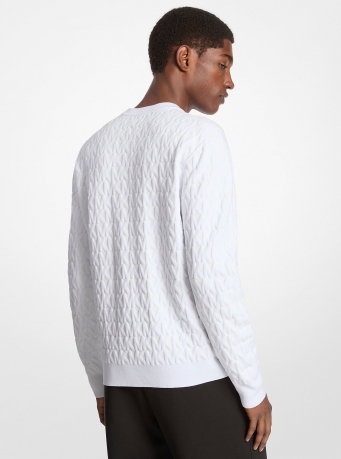 Michael Kors Mens Logo Jacquard Cotton Sweater