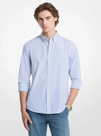 Michael Kors Mens Striped Stretch Cotton Shirt