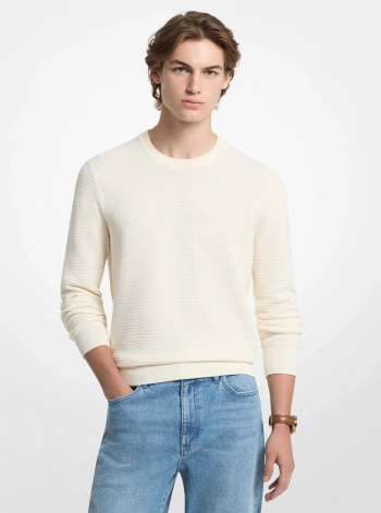 Michael Kors Mens Textured Cotton Sweater