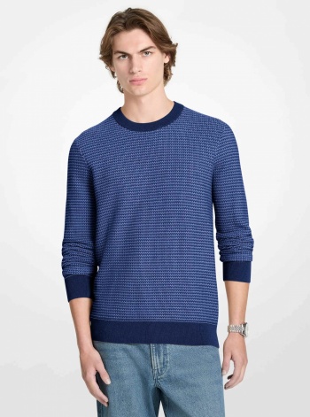 Michael Kors Mens Textured Cotton Sweater