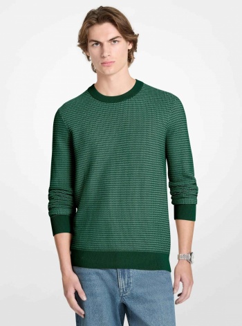 Michael Kors Mens Textured Cotton Sweater