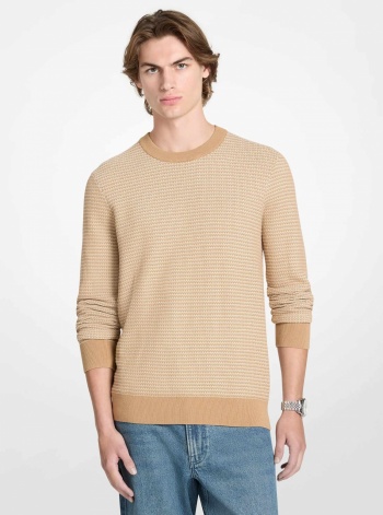 Michael Kors Mens Textured Cotton Sweater