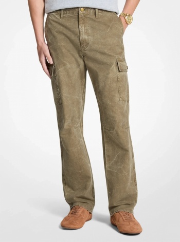 Michael Kors Mens Garment-Dyed Denim Cargo Pants