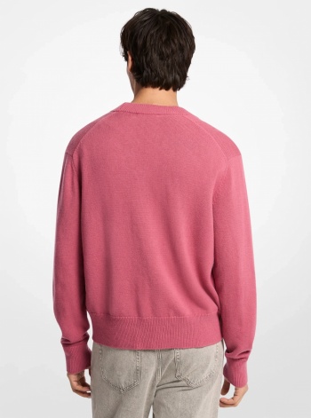 Michael Kors Mens Wool and Cotton Blend Polo Sweater