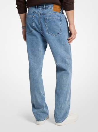 Michael Kors Mens Finn Straight-Leg Stretch Denim Jeans