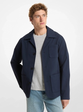 Michael Kors Mens Cotton-and-Linen Blend Chore Coat