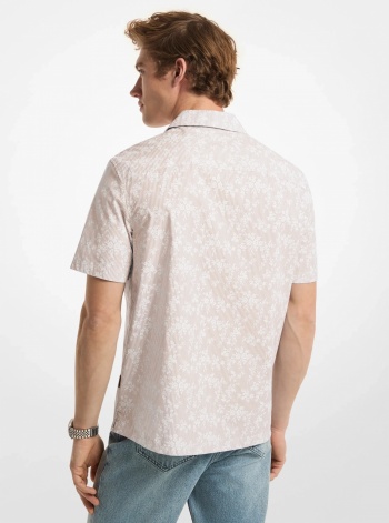 Michael Kors Mens Floral Stretch Cotton Short-Sleeve Shirt