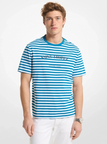 Michael Kors Mens Saint Tropez Striped Cotton Jersey T-Shirt