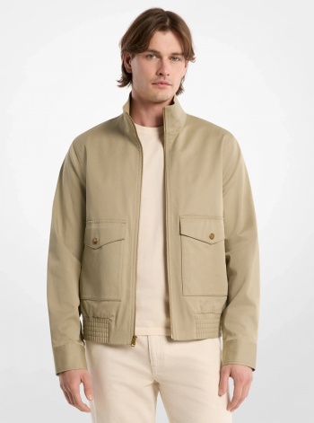 Michael Kors Mens Harrington Stretch Cotton Bomber Jacket
