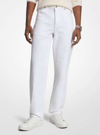 Michael Kors Mens Finn Straight-Leg Stretch Denim Jeans
