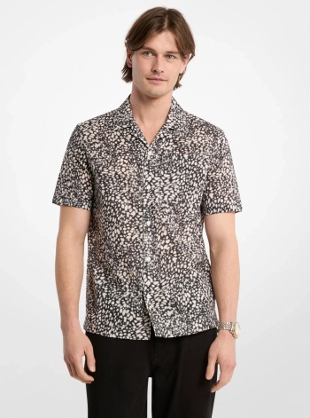 Michael Kors Mens Printed Cotton Camp Shirt