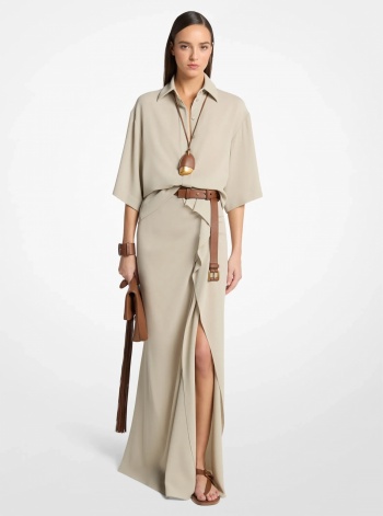 Michael Kors Wool Crepe Pareo Skirt