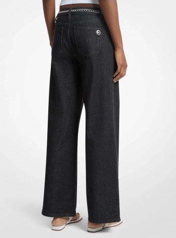 Stretch Denim Wide-Leg Jeans