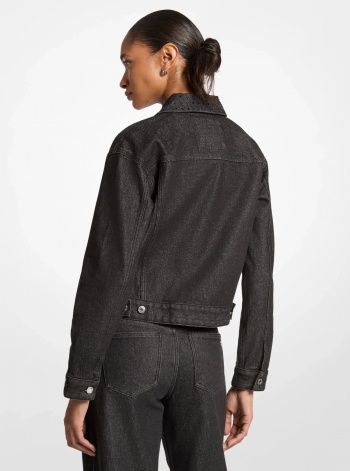Studded Stretch Denim Jacket