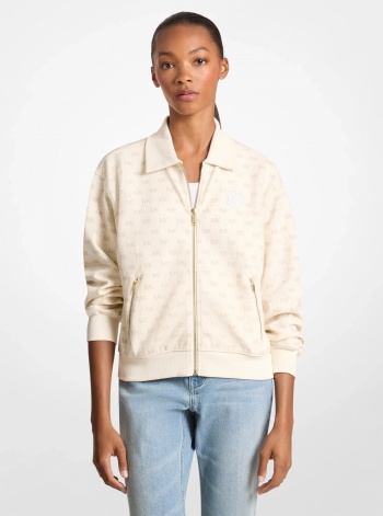 Logo Cotton Blend Zip-Up Jacket
