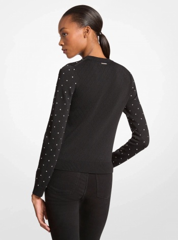 Studded Stretch Viscose Sweater