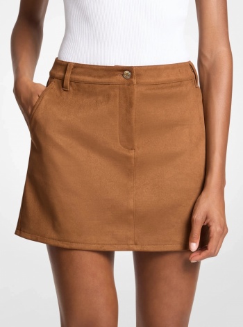 Polyester Microsuede Mini Skirt
