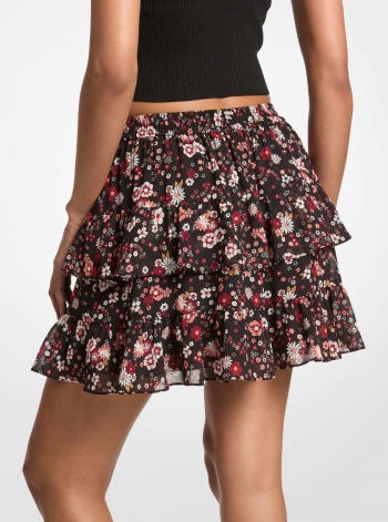 Floral Print Georgette Skirt