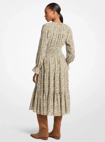 Floral Print Georgette Midi Dress