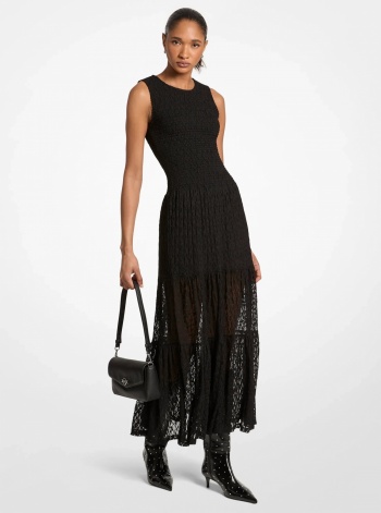 Stretch Floral Lace Maxi Dress