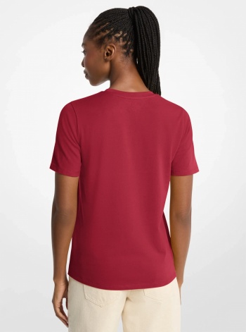 Michael Kors Sequined Logo Cotton T-Shirt