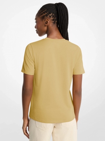 Michael Kors Sequined Logo Cotton T-Shirt