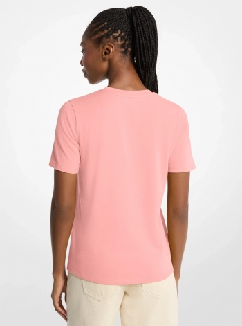 Sequined Logo Cotton T-Shirt
