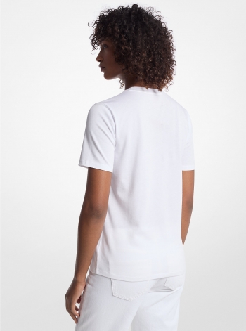 Studded Logo Charm Organic Cotton Jersey T-Shirt