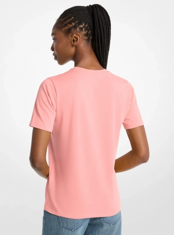 Studded Logo Charm Organic Cotton Jersey T-Shirt