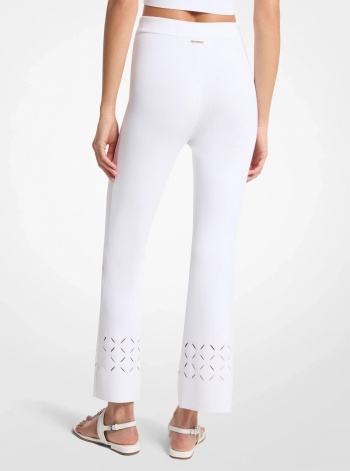 Laser Cut Stretch Knit Pants