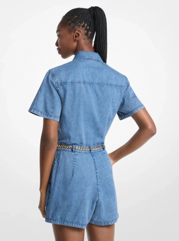Denim Belted Romper