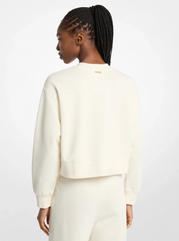 Graphic Logo Cotton Blend Cropped Sweatshirt