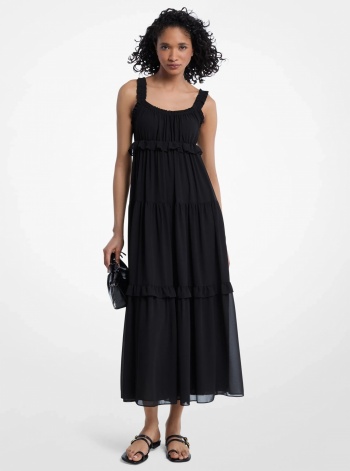 Ruffled Georgette Maxi Dress
