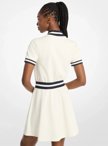 Cotton Blend Zip-Up Mini Dress