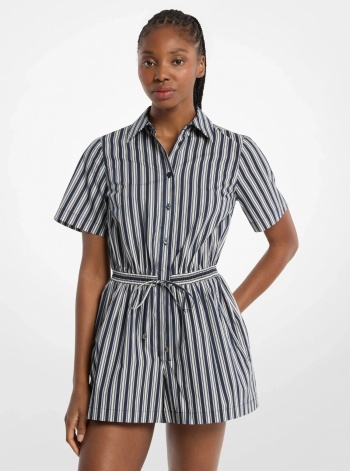 Striped Cotton Poplin Romper