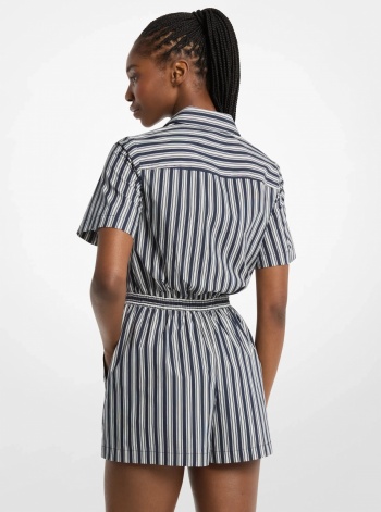 Striped Cotton Poplin Romper
