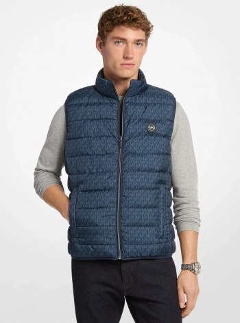 Michael Kors Mens Abbou Signature Logo Reversible Vest