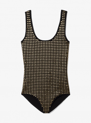 Michael Kors Studded Viscose Blend Bodysuit