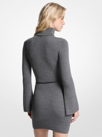 MICHAEL Michael Kors Wool Blend Belted Mini Dress