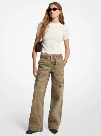 Michael Kors Garment-Dyed Denim Cargo Pants