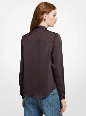 Michael Kors Satin Tie-Neck Blouse