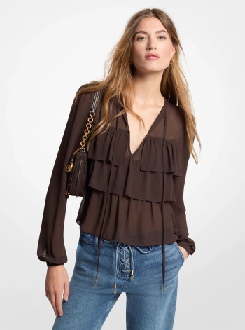 Michael Kors Tiered Georgette Blouse