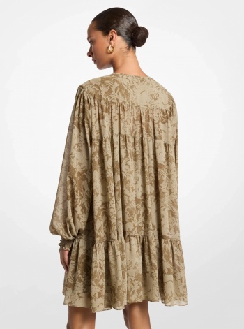 Michael Kors Floral Georgette Tiered Dress