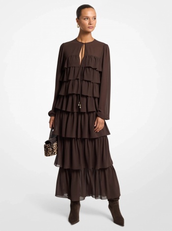 Michael Kors Ruffled Georgette Maxi Dress