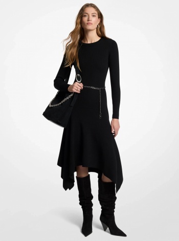 Michael Kors Stretch Wool Handkerchief Dress