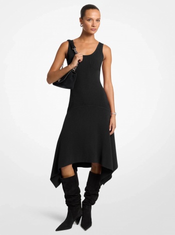 Michael Kors Stretch Knit Sleeveless Handkerchief Dress